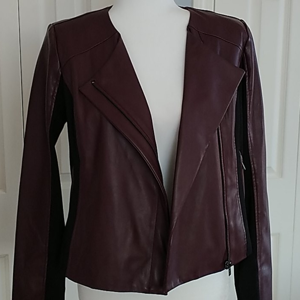 G by Giuliana faux leather & knit Jacket Sz XS - Picture 7 of 12